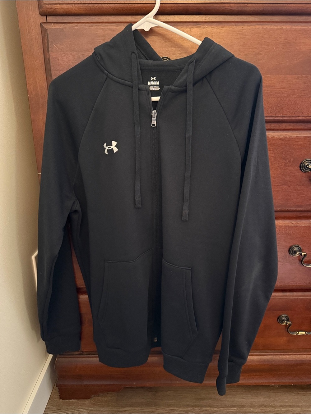 Under Armour Black Zip-Up Hoodie with White Logo